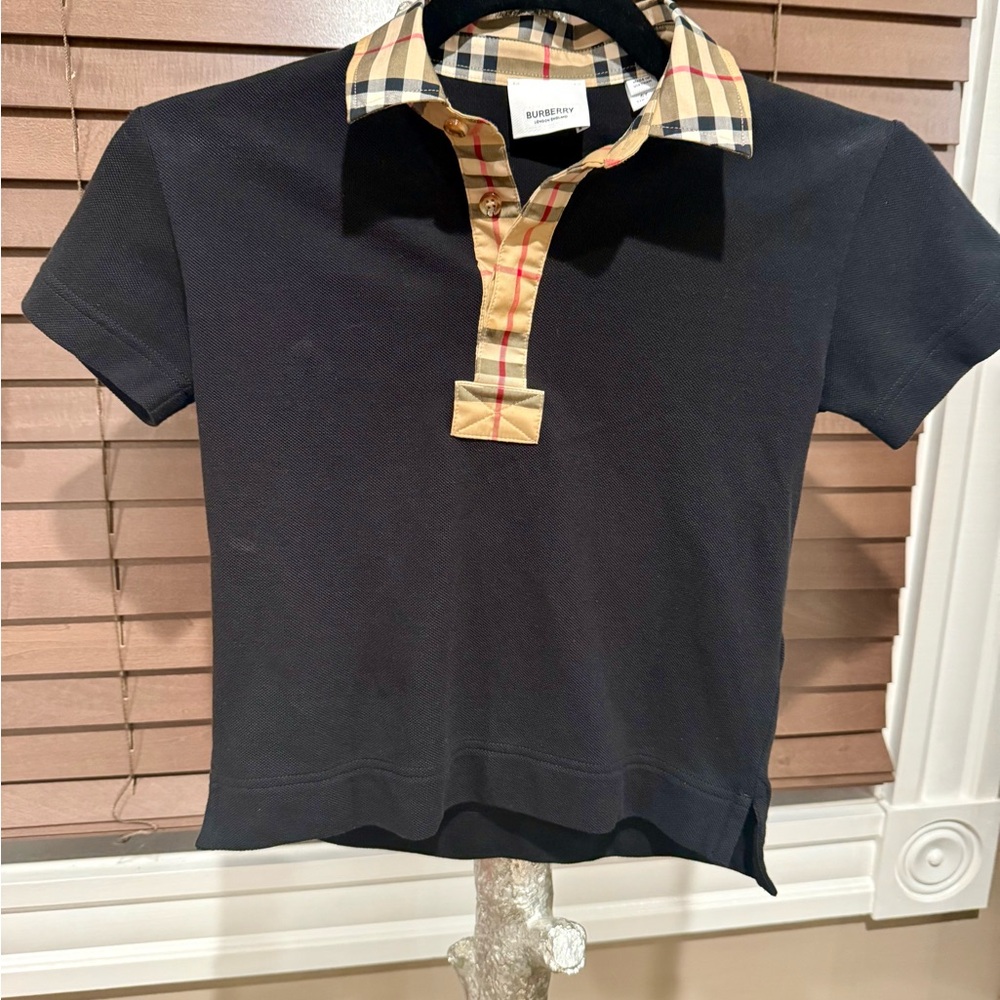 Burberry Kids Polo Shirt with Check Collar